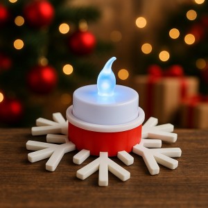 Porte-Bougie Chauffe-Plat LED – Support Flocon de Neige