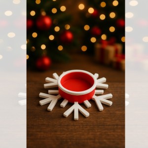 Porte-Bougie Chauffe-Plat LED – Support Flocon de Neige