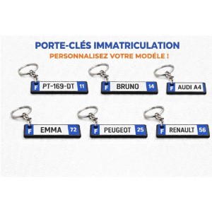 Porte-clés plaque d’immatriculation personnalisé – Impression 3D