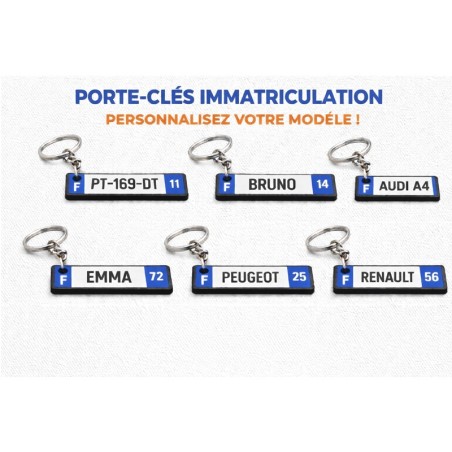 Porte-clés plaque d’immatriculation personnalisé – Impression 3D