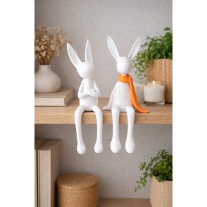 Duo de lapins minimalistes imprimés en 3D – Décoration design