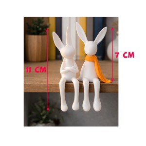 Duo de lapins minimalistes imprimés en 3D – Décoration design