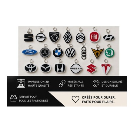 Porte-clés Logo Voiture Personnalisé – Impression 3D