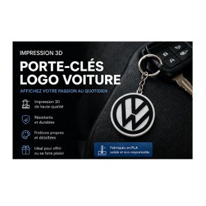 Porte-clés Logo Voiture Personnalisé – Impression 3D