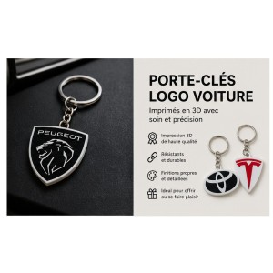 Porte-clés Logo Voiture Personnalisé – Impression 3D