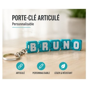 Porte-clé articulé personnalisable – Le prénom qui prend vie !