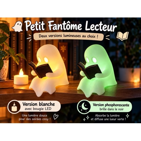 Petit Fantôme Lecteur – Lumineux LED ou Phosphorescent – Impression 3D